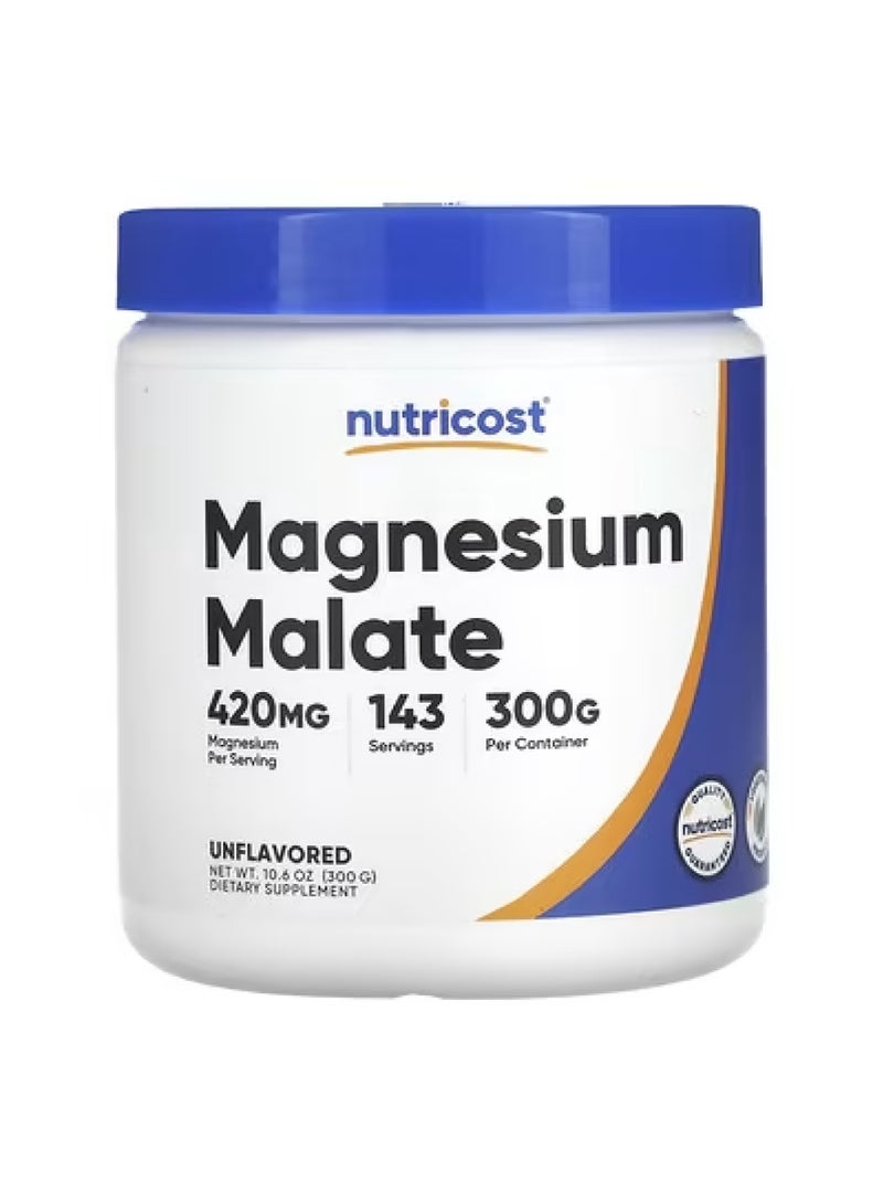 مالات المغنيسيوم، بدون نكهة، 10.6 أونصة (300 جم)