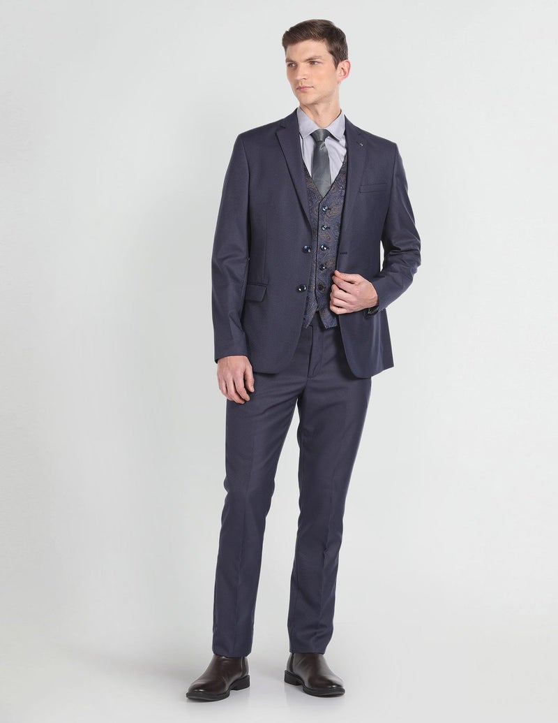 Arrow Reversible Waistcoat Regular Fit Suit Navy - Image 4