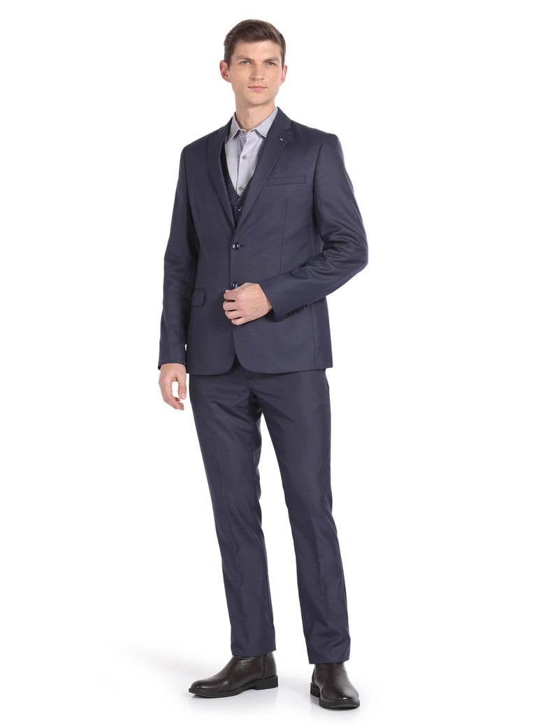 Arrow Reversible Waistcoat Regular Fit Suit Navy - Image 1