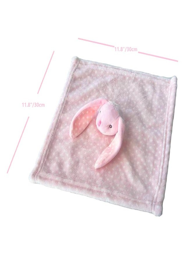 CREVENT Cozy Plush Baby Security Blanket Loveys for Baby Girls Boys, Stuffed Animal Ring Rattle Shaker Toy for Newborns (Bunny) - Image 3