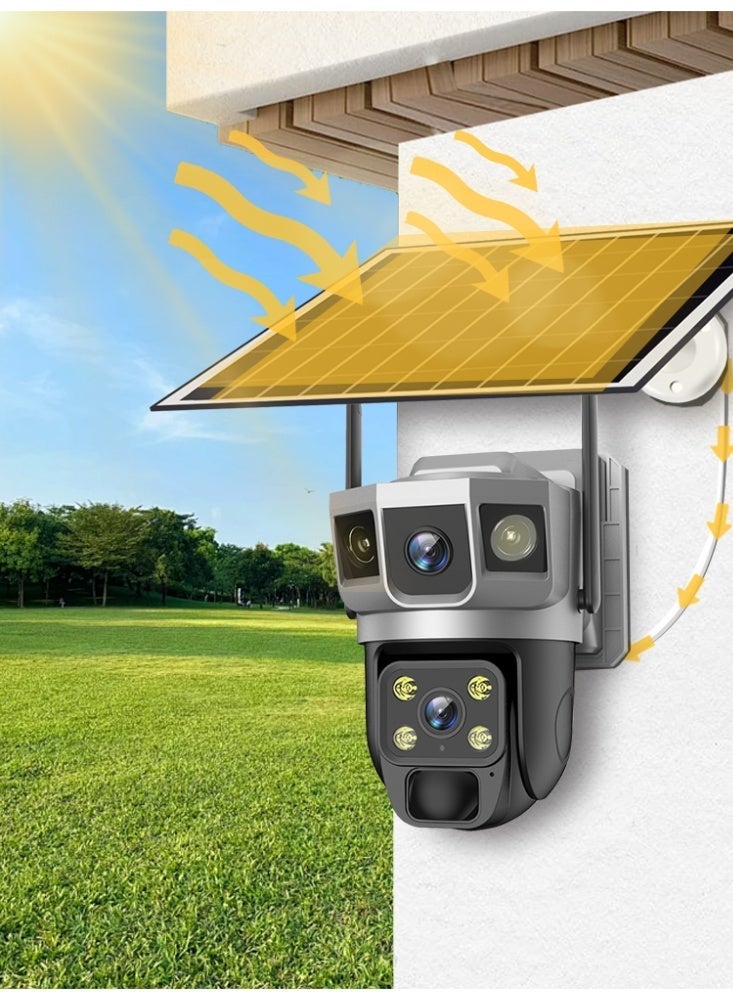 3-Inch 200MP Dual-Lens 360° 4G Wireless Security Camera with Solar Power, Low-Light Night Vision, Dual-Light Source, Motion Sensor Monitoring for Indoor and Outdoor Use - Image 4