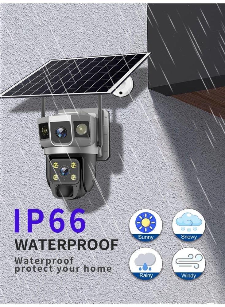 3-Inch 200MP Dual-Lens 360° 4G Wireless Security Camera with Solar Power, Low-Light Night Vision, Dual-Light Source, Motion Sensor Monitoring for Indoor and Outdoor Use - Image 2
