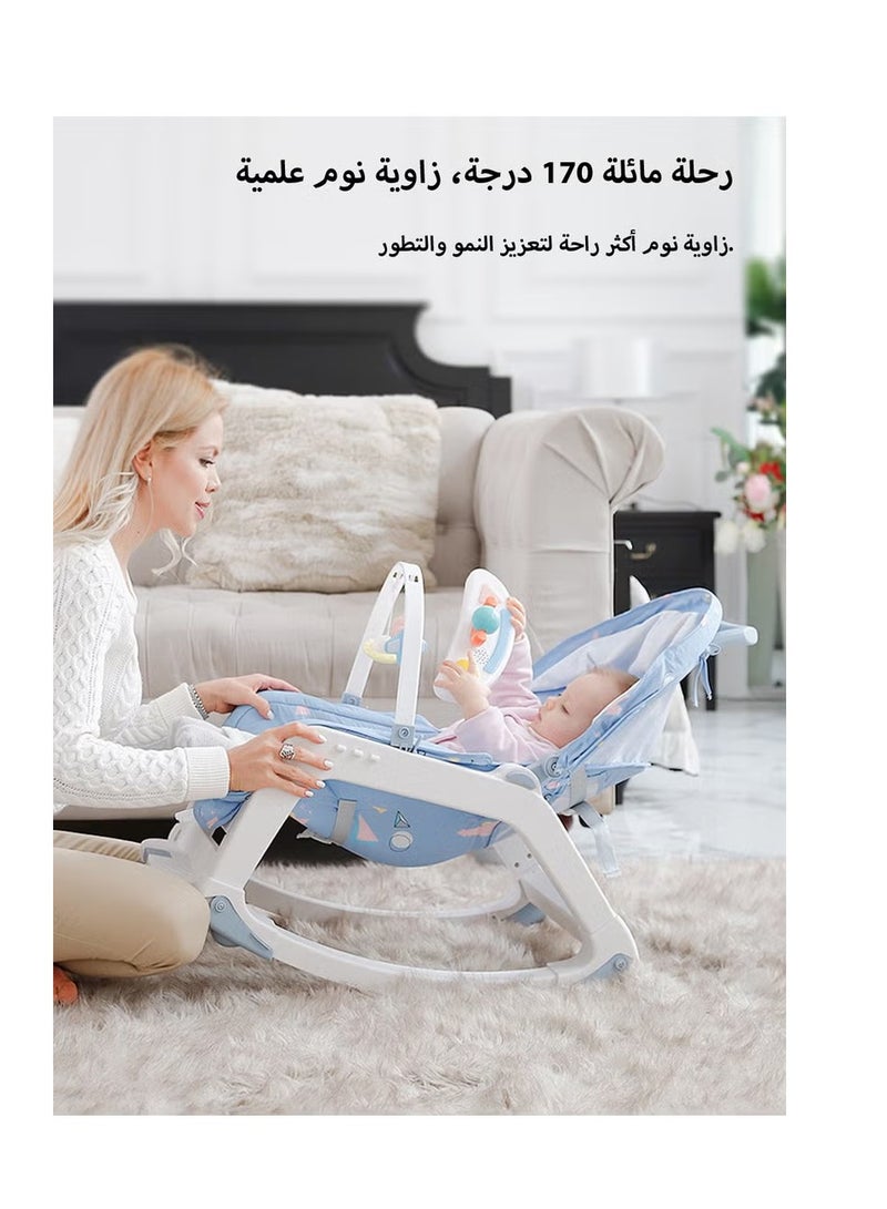 4-1 Baby Bouncer，Baby Bouncer and Push Baby Walker Cambo，Ifant to Toddler Adjustable Bouncer Chair，Portable Rocker Chair with Wheels,Toy Snack Tray and Canopy for Outdoor,Rocking chair, baby chair, baby supplies, high chair - Image 4