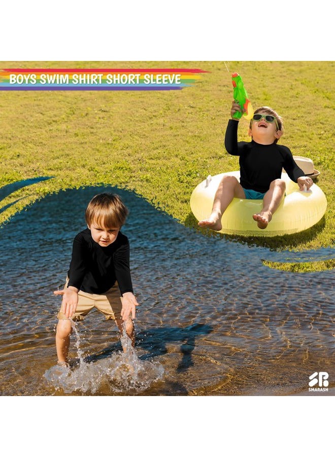 Smarash Boys Rash Guard Long Sleeve UPF 50+ Sun Protection Swim Shirt Rashguard Fishing Surf Quick Dry Cool Beach Clothes for Toddler Youth Kids Black Size 10-12 - Image 5