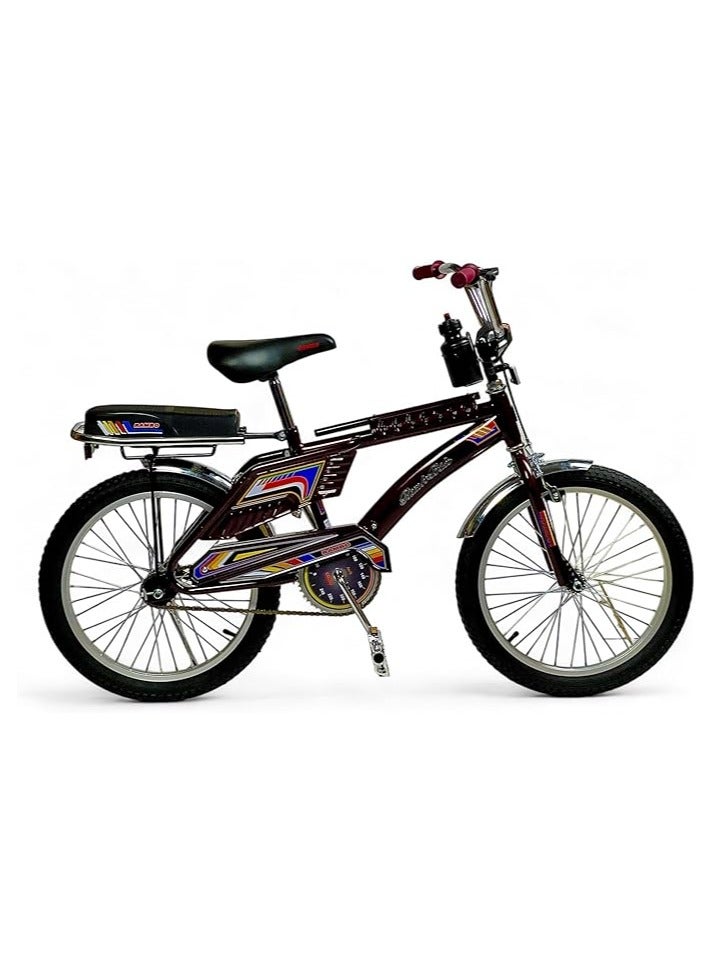 البدر دراجة رامبو فري ستايل للاطفال من البدر بمقعدين، دراجة رامبو مقاس 20 انش بتصميم اندونيسي مع مقعد قابل للتعديل، دراجة اطفال بعجلات مملوءة بالهواء، فرامل يد وخلفية، للاعمار من 8 سنوات فما فوق - Image 1