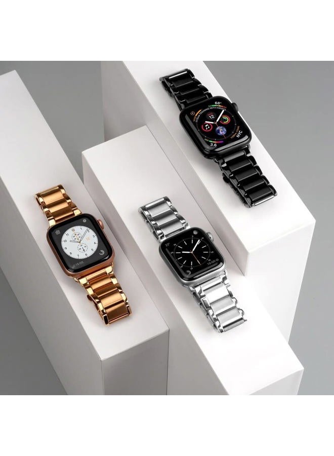 Casetify سوار ساعة رابط [فولاذ مقاوم للصدأ ممتاز] متوافق مع ساعة آبل سيريس 1-9، SE - 38mm/40mm/41mm - فضي - Image 5