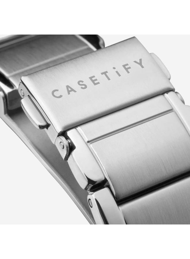 Casetify سوار ساعة رابط [فولاذ مقاوم للصدأ ممتاز] متوافق مع ساعة آبل سيريس 1-9، SE - 38mm/40mm/41mm - فضي - Image 4