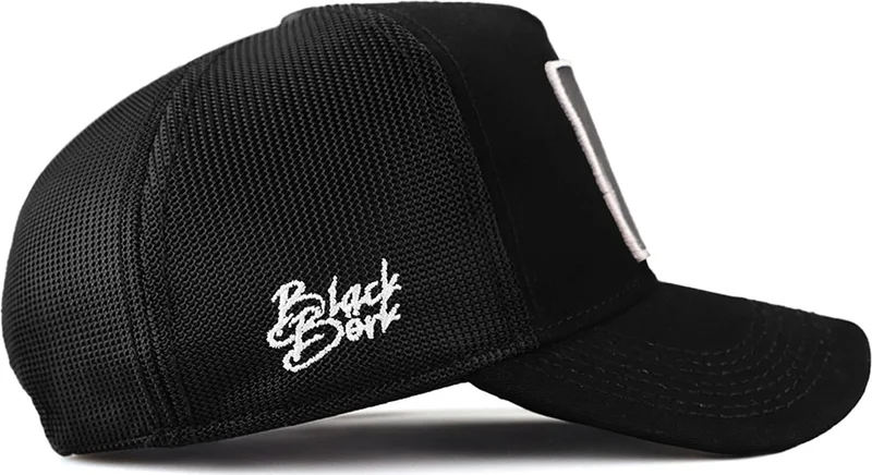 Black Börk BlackBörk V1 Trucker Football Player - Black Cap with 3 Code Logo