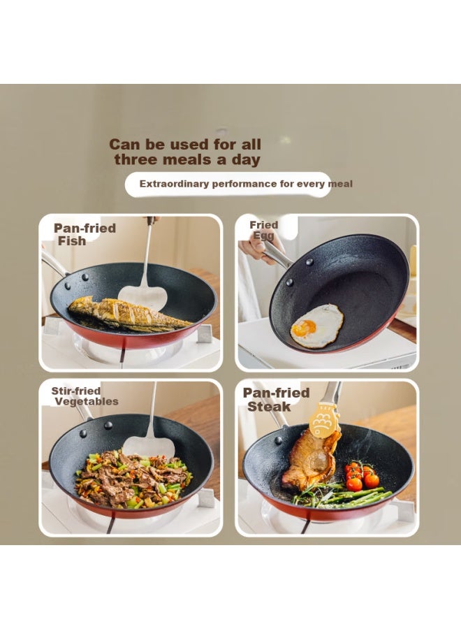 SHUEHO Shukeqiang Iron Steak Pan, Non-stick Flat Bottom Pan, Compatible With Induction Cooker, Multifunctional Steak Griddle, Cast Iron Frying Pan, Healthy Breakfast - Image 3