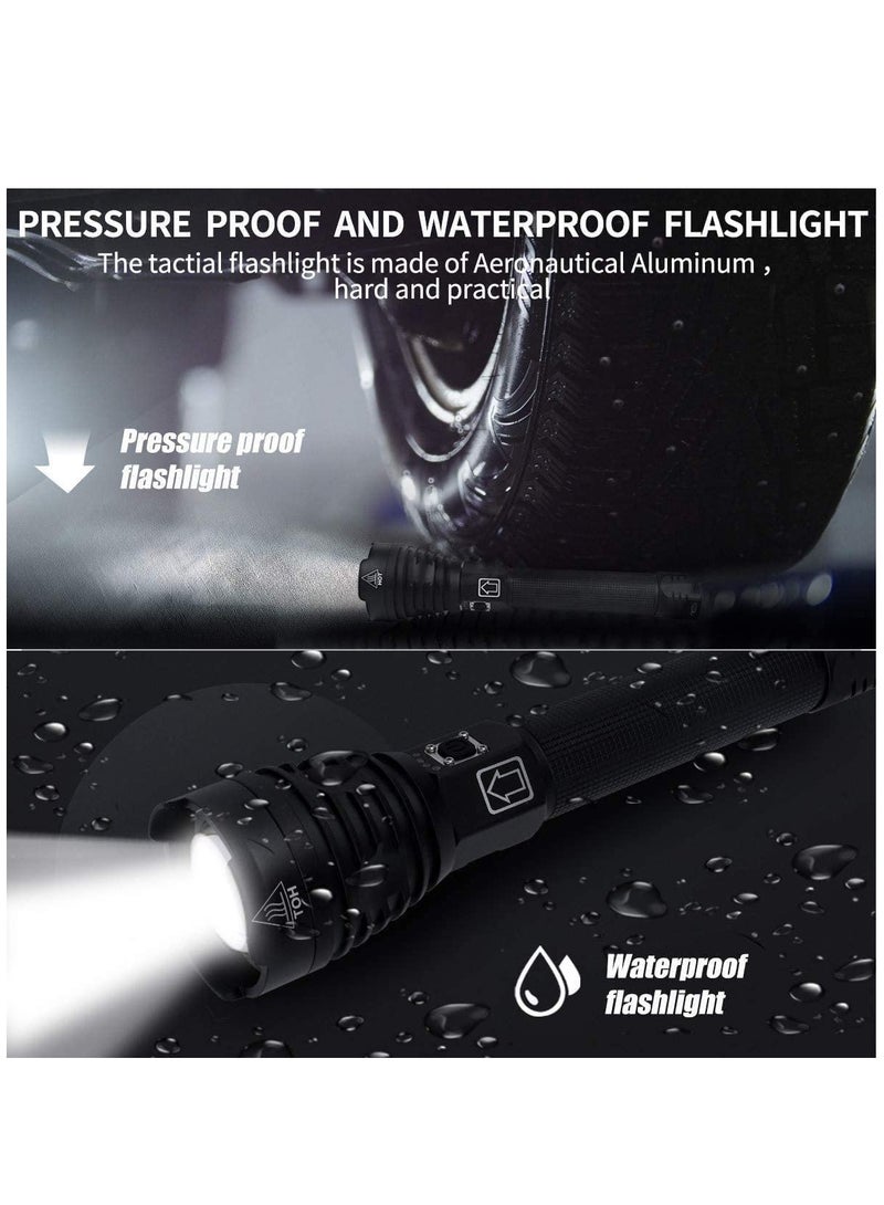 Super Bright LED Flashlight USB Rechargeable,XHP90 High Power  Zoomable Waterproof Flashlights with 3 Modes Handheld Flash Light for Outdoor Home Emergency Gifts - Image 5