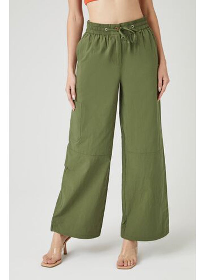 FOREVER 21 Cotton High-Rise Wide-Leg Pants - Image 1