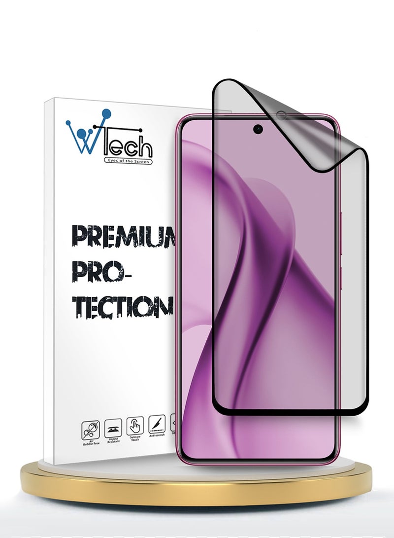 Wtech vivo V60e 5G 2025 Premium Nano Ceramic Full Glue Full Cover Matte Flexible Screen Protector (MSCNMN) - Clear/Black - Image 1