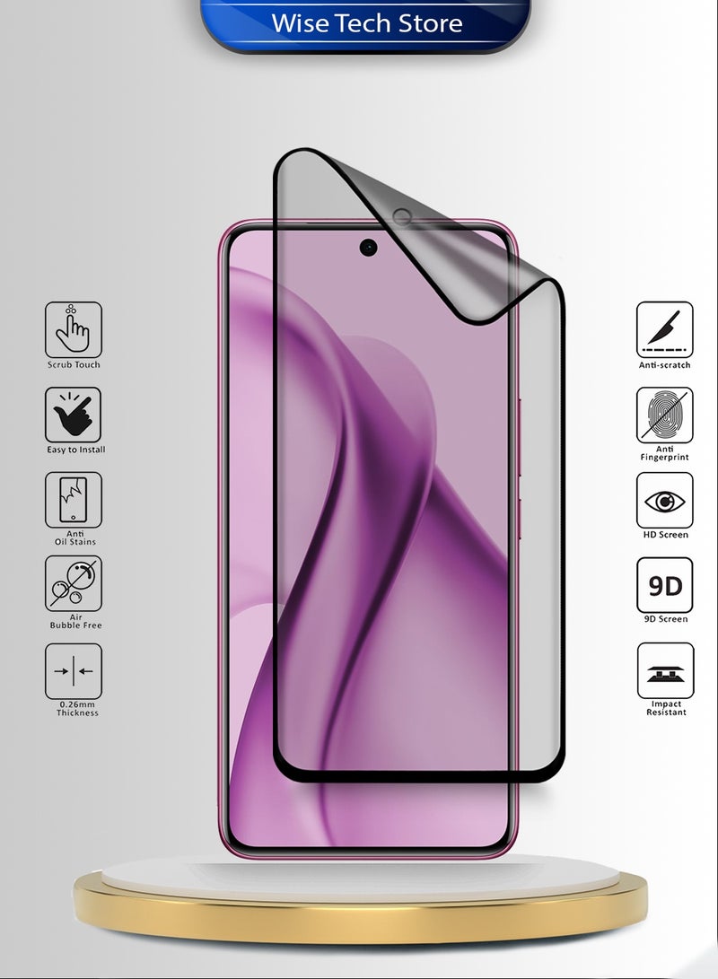 Wtech vivo V60e 5G 2025 Premium Nano Ceramic Full Glue Full Cover Matte Flexible Screen Protector (MSCNMN) - Clear/Black - Image 2