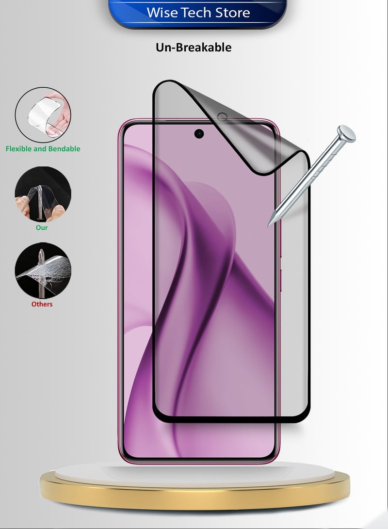 Wtech vivo V60e 5G 2025 Premium Nano Ceramic Full Glue Full Cover Matte Flexible Screen Protector (MSCNMN) - Clear/Black - Image 3