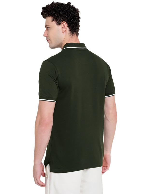 AMERICAN CREW Polo Collar T-Shirt for Men with Pocket (AC510-XXL_Dark Olive) - Image 3