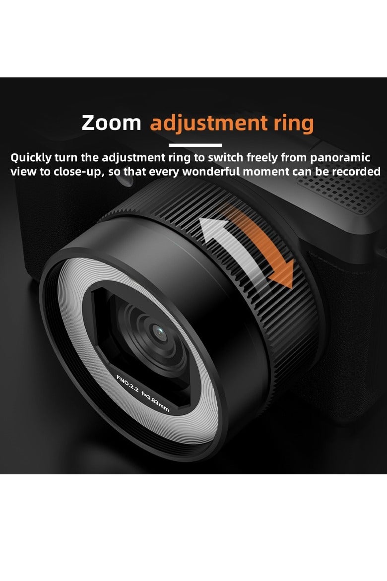 Daxiongmao Digital camera, 5K vlogging camera, dual front and rear cameras, kids camera, 80-megapixel point-and-shoot digital camera with 64GB TF card, 18x zoom, WiFi, dual cameras, and a 180-degree flip screen, making it ideal for vlogging. - Image 5