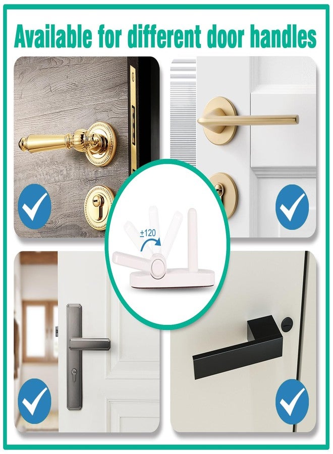 Babylush Childproof Door Lever Lock(2 Pack) Door Locks for Kids Safety,Preventing Babies From Opening Doors,Child Proof Door Lock with 3M Adhesive,Easy Install & Remove,Durable ABS,White - Image 4