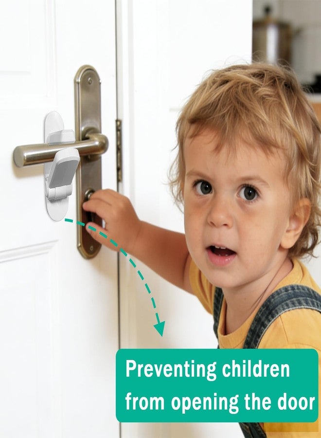 Babylush Childproof Door Lever Lock(2 Pack) Door Locks for Kids Safety,Preventing Babies From Opening Doors,Child Proof Door Lock with 3M Adhesive,Easy Install & Remove,Durable ABS,White - Image 3