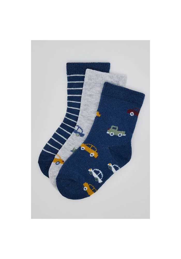 أر أند بي 3 Pack Printed Crew Socks