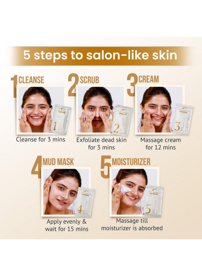 ALPS GOODNESS Gold Glow Facial Kit - Saffron (Pack Of 2) (34 Gm X 2) | Glowing Skin | Toning & Firming |Detoxification | At Home Facial - Image 5