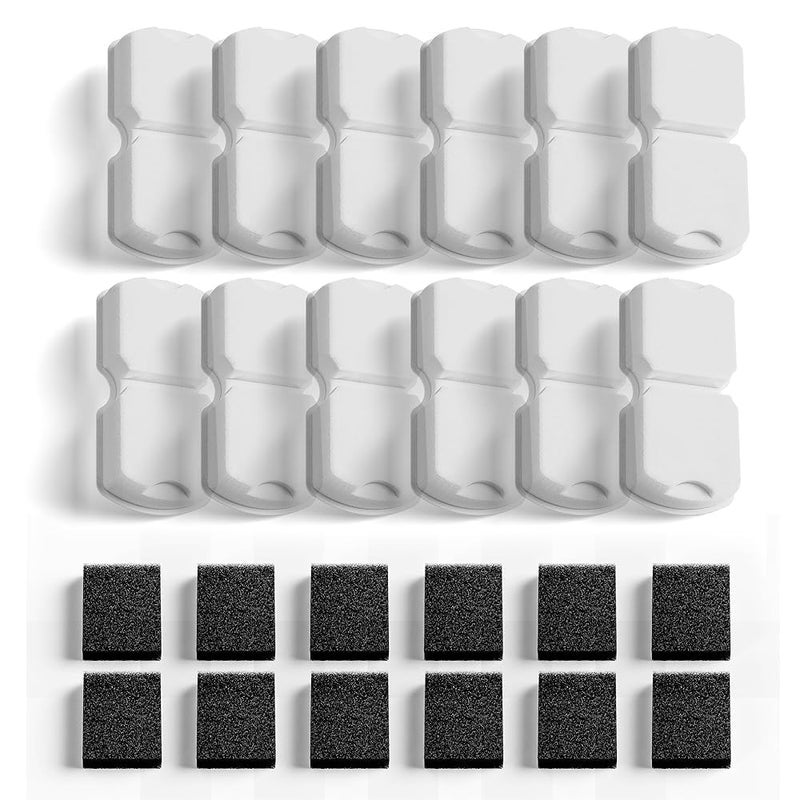 GIOTOHUN Cat Water Fountain Filter: 24 Cat Fountain Filter Replacement - 24 Pet Fountain Filter - 12 Carbon Filters & 12 Foam Filters - Suitable for GIOTOHUN Stainless Steel Cat Fountain S11 - Image 1
