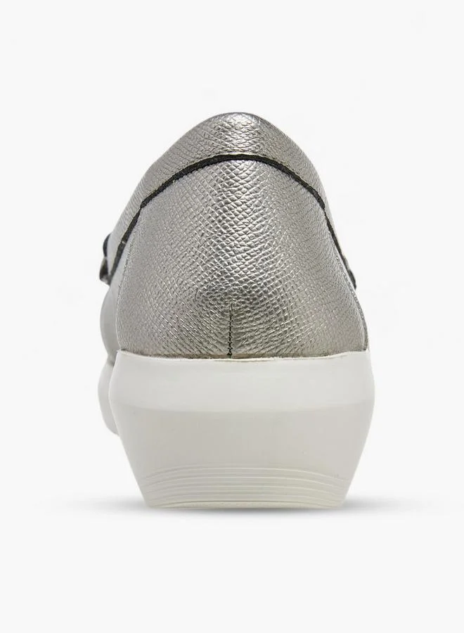 Le Confort GOLD Metallic Slip-On Loafers With Wedge Heels for Women | Best Price UAE