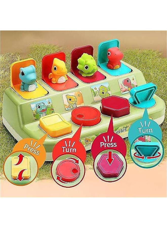 MIXDE Dinosaur Pop Up Toys for Toddlers, Educational Baby Toys 12-18 Months, Baby Toys for 1 Year Old, Early Developmental Cause and Effect Pop Up Animals Toy for Babies 12 to 24 Months  - Image 2