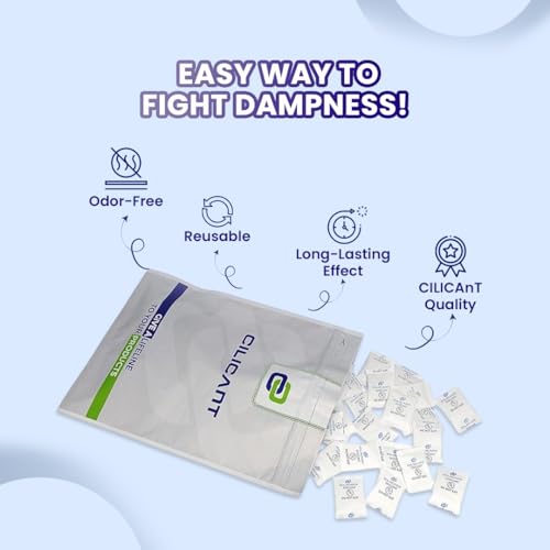 CILICAnT 5 Gram Silica Gel Packets Desiccant Dehumidifiers, Indicating & Non-Indicating Silica Gel Packs for Moisture Absorption (White, 10) - Image 4