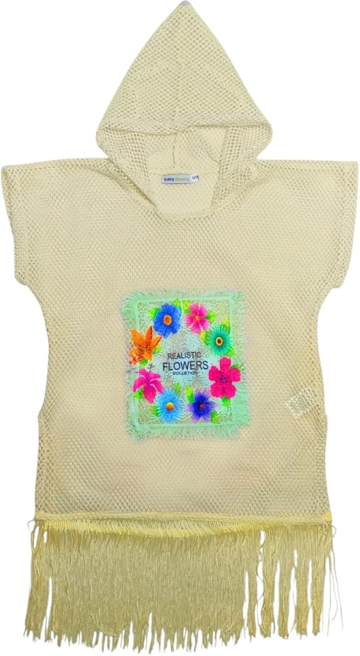 Baby Shoora Girls Sleeveless Hooded Swimwear Cover Up Embroidered Swimwear Cover Up (pack of 1)