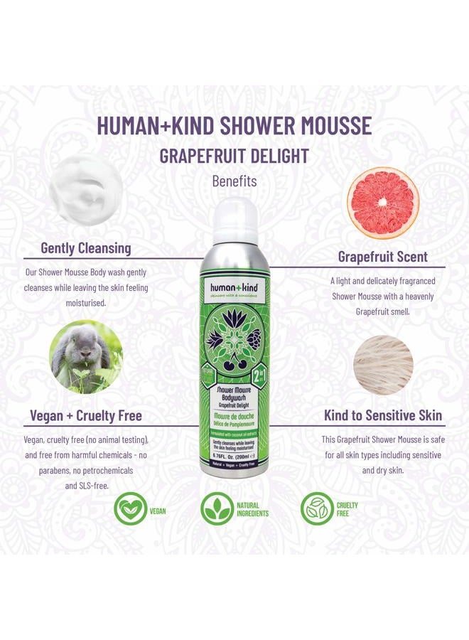 human kind Shower Mousse Bodywash - Grapefruit Delight - Image 2