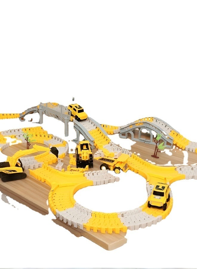 Engineering vehicle rail car children's toys wholesale Douyin assembly electric train car DIY puzzle  - Image 2