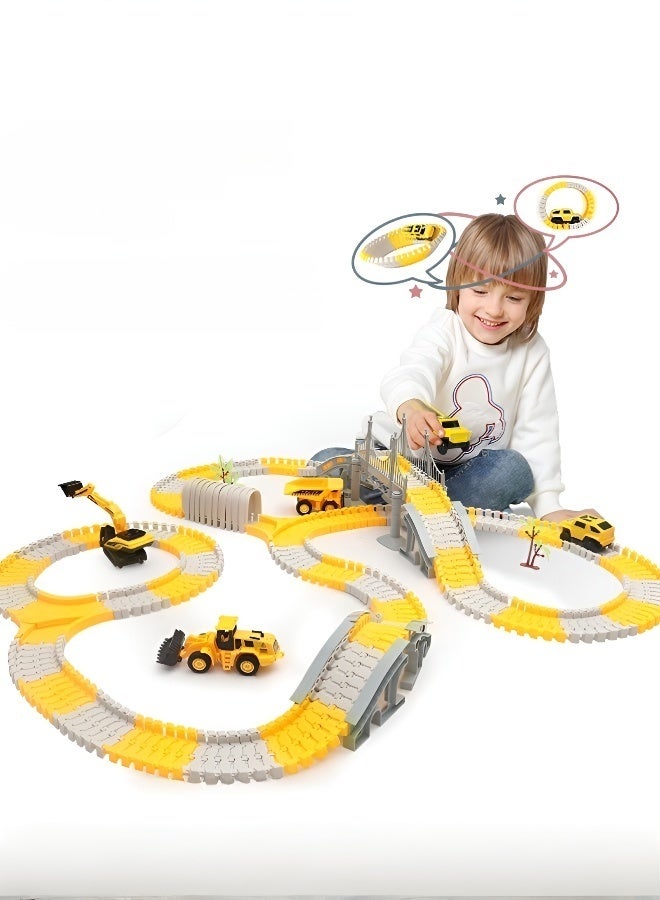 Engineering vehicle rail car children's toys wholesale Douyin assembly electric train car DIY puzzle  - Image 4