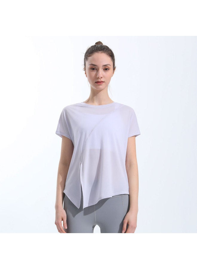 Quick-drying Top Women's Summer Thin Slim Half-sleeved T-shirt Breathable Round Neck Blouse Running Fitness Yoga Sports Short-sleeved