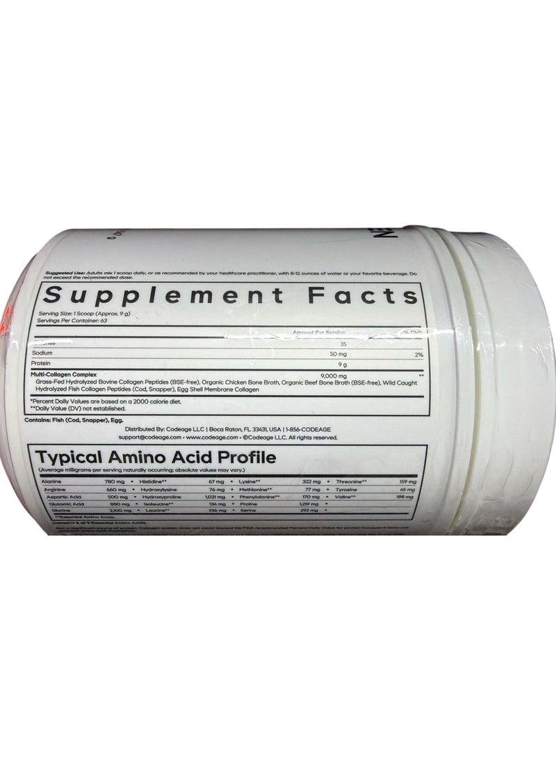 Codeage مسحوق بروتين الكولاجين المتعدد الببتيدات، إمداد لمدة شهرين، محلل مائيًا، النوع الأول والثاني والثالث والخامس والعاشر، مكمل غذائي من مرق العظام الفائق، خالي من الكائنات المعدلة وراثيًا، 20 أونصة - Image 2