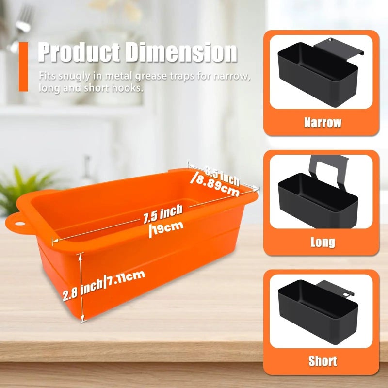 PETO Silicone Grease Cup Liner, 2 Counts Reusable Grease Catcher Cup Liner, Durable Kitchen Drip Pans, Grill Liners, Barbecue Accessories, Kitchen Accessory, Blackstone Griddle Accessories #GLOBAL PICKS - Image 3