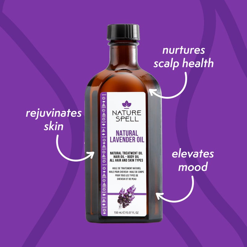 Nature Spell Lavender Oil for Hair Growth, Pre-Diluted Scalp Oil to Reduce Dandruff, Soothe Itchy Scalp, Maintain Scalp Clarity, Multipurpose, for All Hair Types, Vegan, 5.07 fl oz - Image 2
