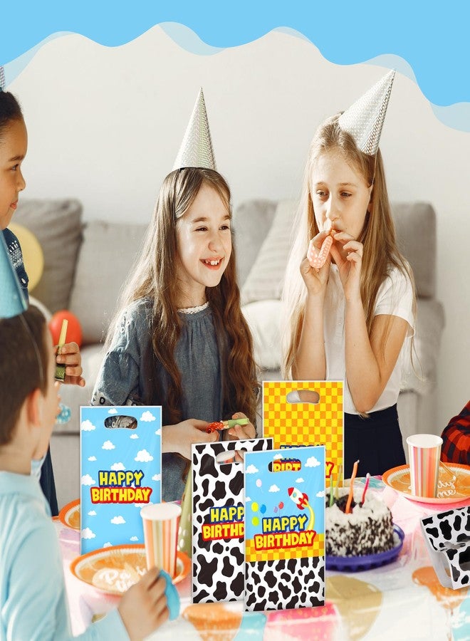 Bsenhe 60PCS Cartoon Story Goodie Bags, Cartoon Story Birthday Party Favor Gift Bags Blue Sky White Cloud Cow Plastic Candy Bags for Toy Themed Party with Handle - Image 5