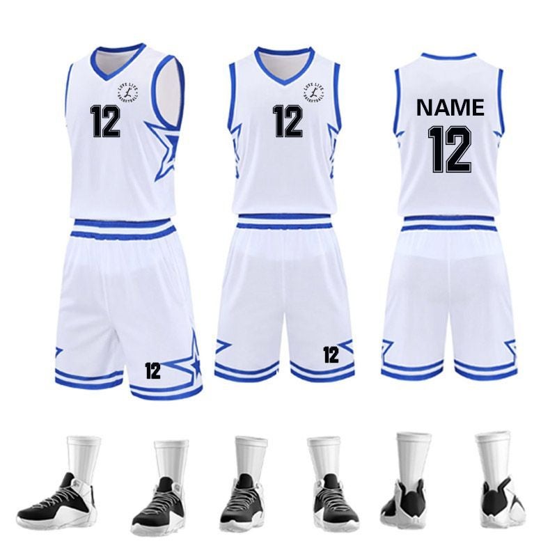 Quick-Drying Sweat-Wicking V Neck Sports Basketball Uniform Suit Men'S American Game Training Uniform Vest Jersey Printed With Logo - Image 3