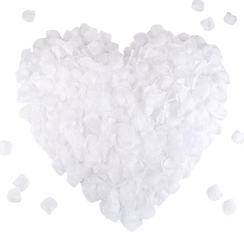CODE FLORIST 2200 PCS Silk Rose Petals Wedding Flower Decoration (White) - Image 1