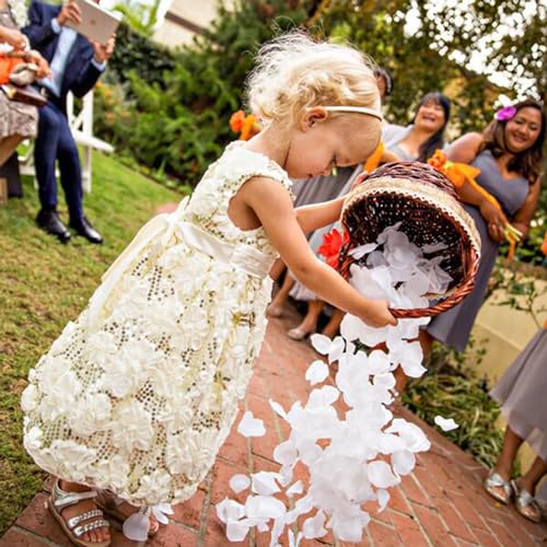 CODE FLORIST 2200 PCS Silk Rose Petals Wedding Flower Decoration (White) - Image 2