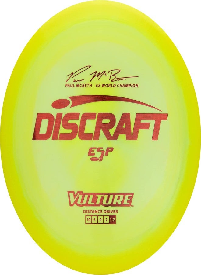 ديسكرافت قرص غولف Discraft ESP Vulture Paul McBeth 6X Signature Series بوزن 173-174 غرامًا، مصمم للمسافات الطويلة - Image 1