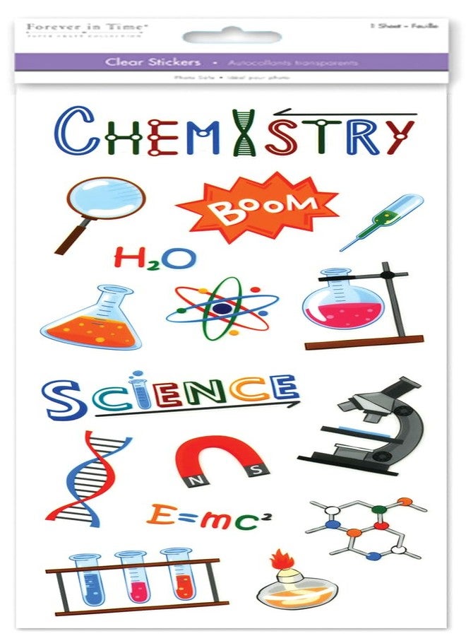 ملصقات الكيمياء - ملصقات علمية واضحة لدفتر القصاصات للطلاب، ديكور علمي لطلاب المدارس المتوسطة، دفتر ملاحظات مختبر الكيمياء 16 قطعة