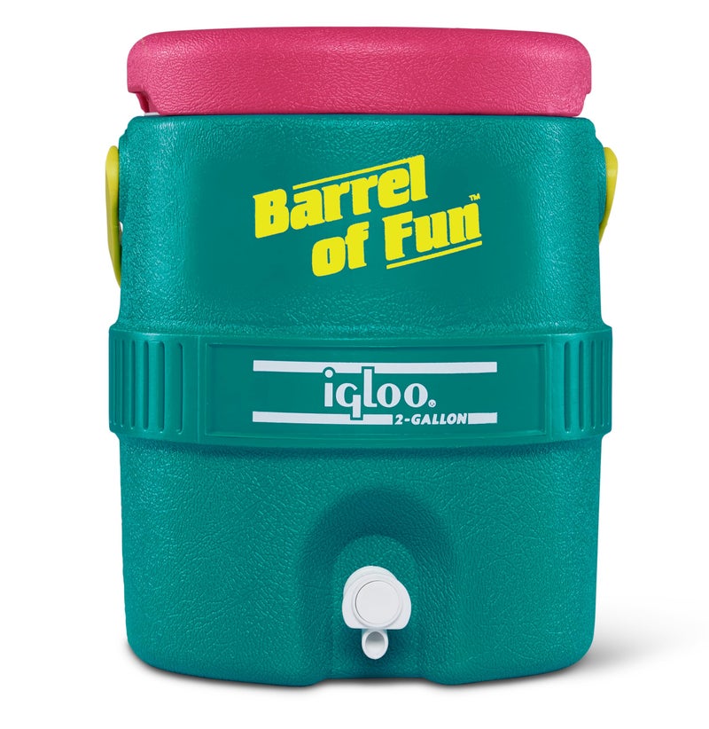 Igloo 2-Gallon Retro Party Water Jug Cooler, Jade - Image 1