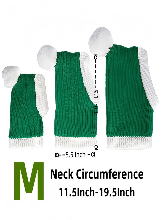 ETOFIXEE Pet Knit Hat & Neck Gaiter - Warm Winter Dog Cat Hat, Festive Pets Beanie, Soft Knitted Pet Neckwear for Small Medium Large Dogs&Cats (Green, Medium) - Image 2