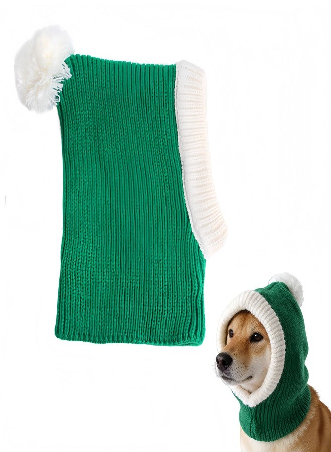 ETOFIXEE Pet Knit Hat & Neck Gaiter - Warm Winter Dog Cat Hat, Festive Pets Beanie, Soft Knitted Pet Neckwear for Small Medium Large Dogs&Cats (Green, Medium) - Image 1