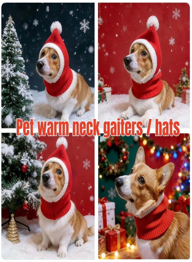 ETOFIXEE Pet Knit Hat & Neck Gaiter - Warm Winter Dog Cat Hat, Festive Pets Beanie, Soft Knitted Pet Neckwear for Small Medium Large Dogs&Cats (Green, Medium) - Image 4