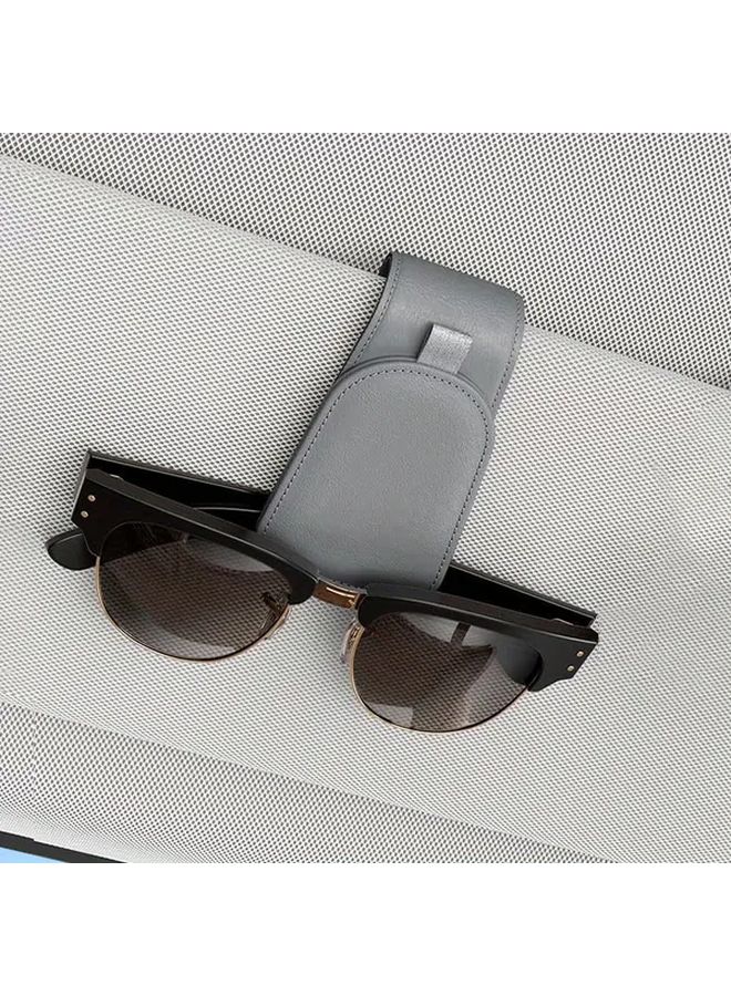 Yellow Car Visor Magnetic Glasses Holder Clip Storage Rack With Multi Functional Card Clip 1pc - Image 3