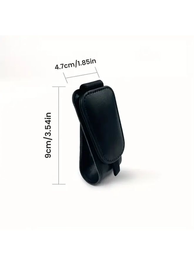 Yellow Car Visor Magnetic Glasses Holder Clip Storage Rack With Multi Functional Card Clip 1pc - Image 4