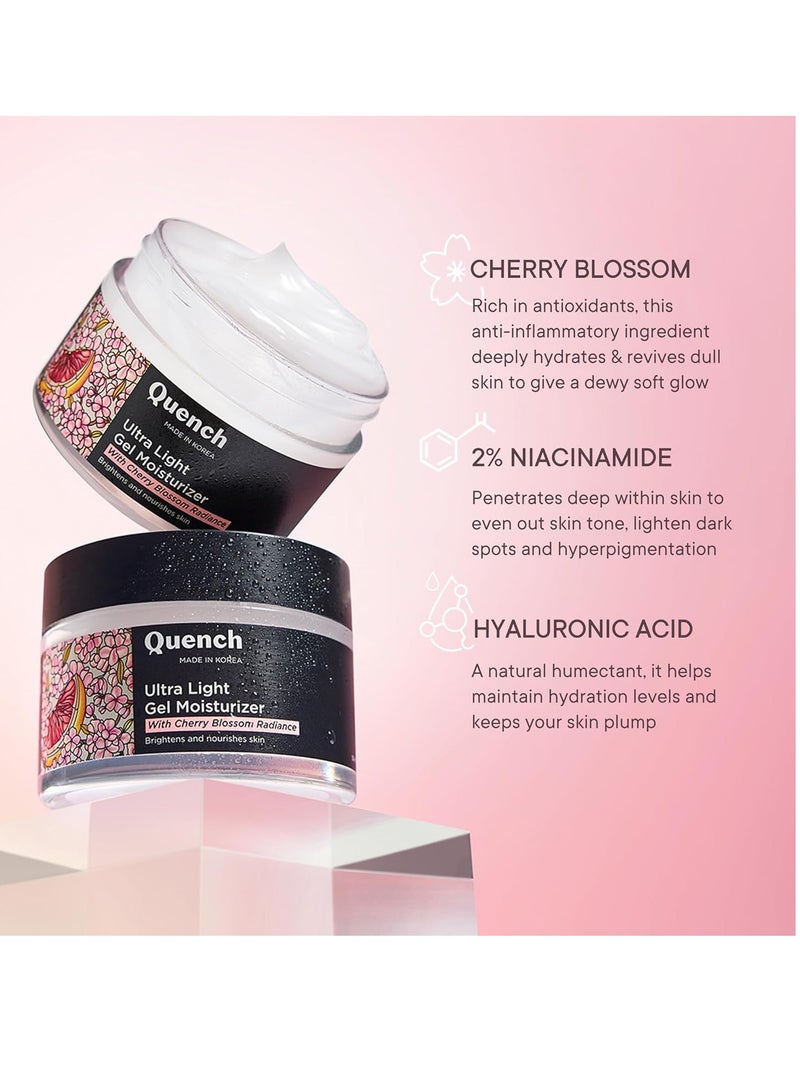 Quench 2% Niacinamide Ultra Light Ge Moisturizer Instantly Brightens Skin  Water-Like Gel Texture Non Sticky & Quick Absorbing 50ML - Image 4