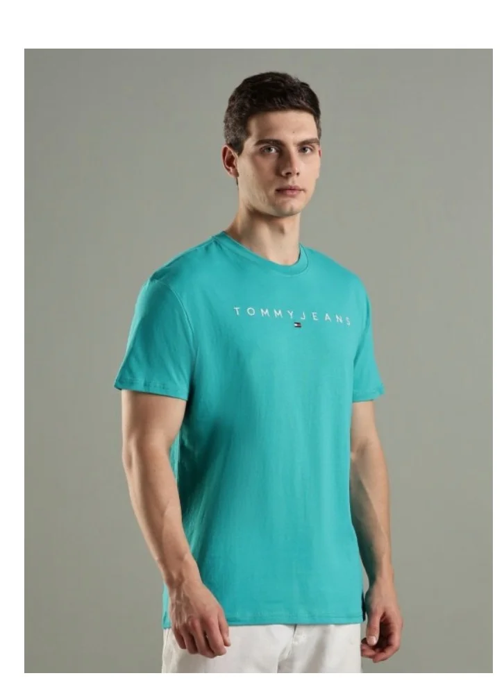 تومي جينز تي شيرت بياقة دائرية بقصة عادية بشعار